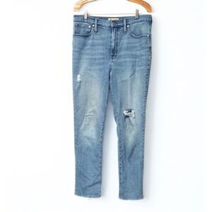 Madewell Perfect Vintage Jean Light Wash Distressed Hem - 30 Tall